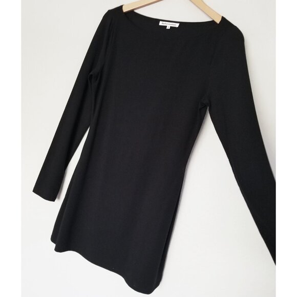 REFORMATION Jaelynn Knit Dress S Black Boat Neck Long Sleeve Mini $148 Tencel - Picture 13 of 15
